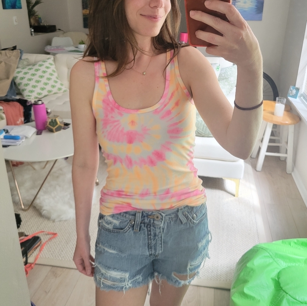 No Boundaries Pink tie dye tank